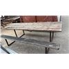 Image 2 : Wooden Picnic Table on Steel Frame, Needs Some TLC, 33 × 96 × 56”