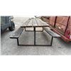 Image 3 : Wooden Picnic Table on Steel Frame, Needs Some TLC, 33 × 96 × 56”