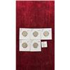 Image 1 : 5 Canada 5¢ Coins 1940,41,46,47 and 48