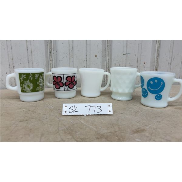 5 Vintage Fire King Mugs