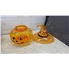Image 8 : Halloween Décor Lot: Pumpkin Lawn Stakes, Witch Pumpkin, Jack-o'-Lantern, Lights