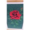 Image 3 : Two Framed Handmade Needlepoint Artworks, Red Rose and Poppy Bouquet in Wood Frames, Largest