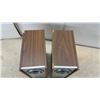 Image 3 : Pair of Akai Jet Stream System Speakers with Silver Front Panel and Wood-Grain Cabinets