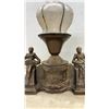 Image 4 : Art Deco Cast Metal Figural Table Lamp with Musicians and Fluted Glass Shade, Early 20th Century