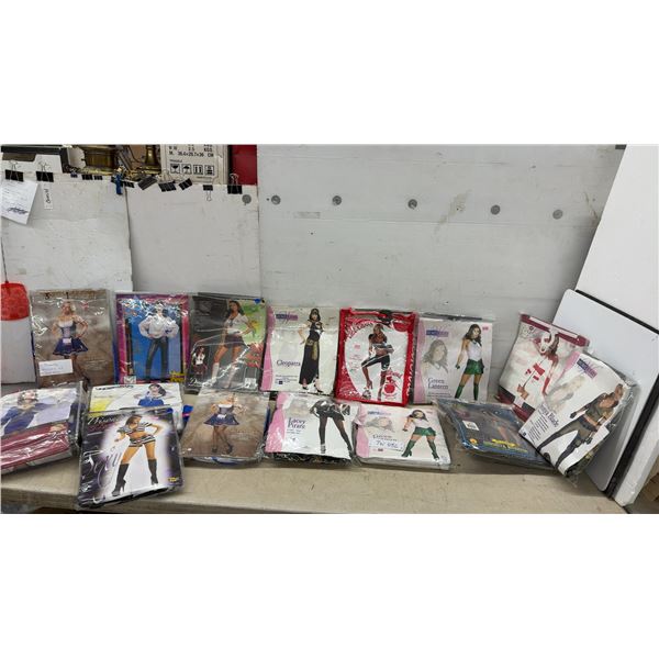 15 Assorted Women's Costumes Including Secret Wishes Cleopatra, Delicious Two Hand Touch and More