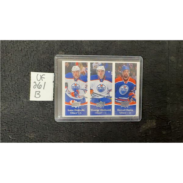 Upper Deck Triple Threat TT-E1 Oilers Draisaitl, McDavid, Nurse Hockey Card