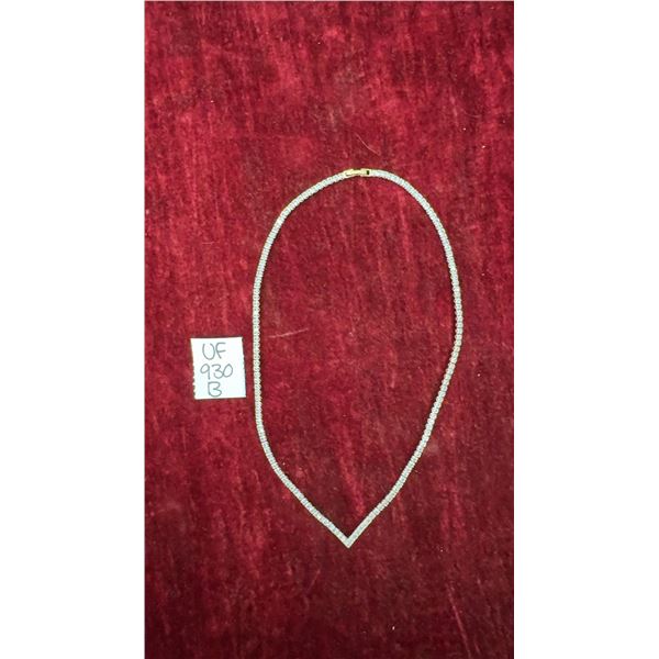 18K Gold Plated 2.5mm Simulated Diamond Tennis Necklace, 18” Long