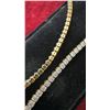 Image 3 : 18K Gold Plated 2.5mm Simulated Diamond Tennis Necklace, 18” Long
