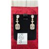 Image 1 : 18K Gold Plated 3.0ct Each Emerald Cut Simulated Diamond Dangle Earrings