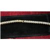 Image 3 : 18K Gold Plated 4.0mm Princess Cut Simulated Diamond Tennis Necklace, 18” Long