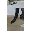 Image 2 : Pair of Black Leather Lace-Up Victorian Boots