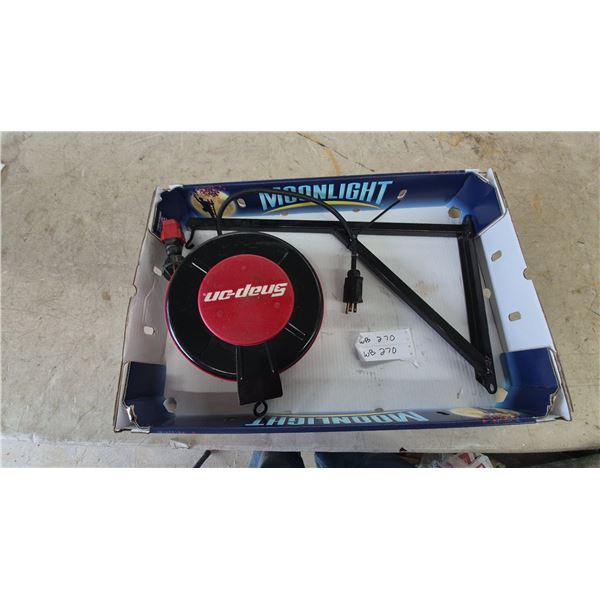 Snap-on Retractable Cord Reel and Wall Mount Bracket 30'