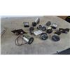 Image 1 : Assorted Gauges and Meters: Hyster Hour Meter, Yamaha Hour Meter, Fuel Gauge, Ammeter