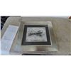 Image 1 : Vintage Framed Glass and Matted Art Print Featuring a Side View of a Historic Biplane, 25” x 22