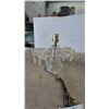 Image 2 : Clear Glass Table Lamp with Prisms and Vintage Fluorescent Desk Lamp