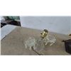 Image 3 : Clear Glass Table Lamp with Prisms and Vintage Fluorescent Desk Lamp