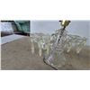 Image 4 : Clear Glass Table Lamp with Prisms and Vintage Fluorescent Desk Lamp