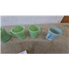 Image 3 : Four Fire-King Jade-ite D-Handle Mugs and One Fire-King Azur-ite D-Handle Mug