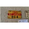 Image 2 : Two St. James Bicycle License Plates, 1945 and 1956