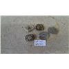 Image 1 : 5 Assorted Belt Buckles: Black and Silver, Silver Horse, Brass Lion, Silver Angel