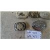 Image 4 : 5 Assorted Belt Buckles: Black and Silver, Silver Horse, Brass Lion, Silver Angel