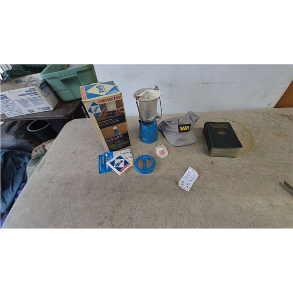 Camping Gaz Lumogaz C 200 Lantern and Box, VIA Rail Cap, Machinery's Handbook