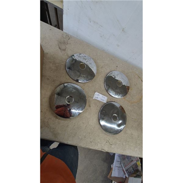 4 Vintage 9” Dog Dish Chrome Hubcaps and 2 More