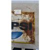 Image 3 : Vintage 1970s Pepsi tin embossed Advertising Sign with Yellow Border 19” x27”