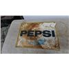 Image 1 : Pepsi-Cola Advertising Sign, tin embossed, Yellow Border, 19”×27”