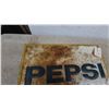Image 3 : Pepsi-Cola Advertising Sign, tin embossed, Yellow Border, 19”×27”