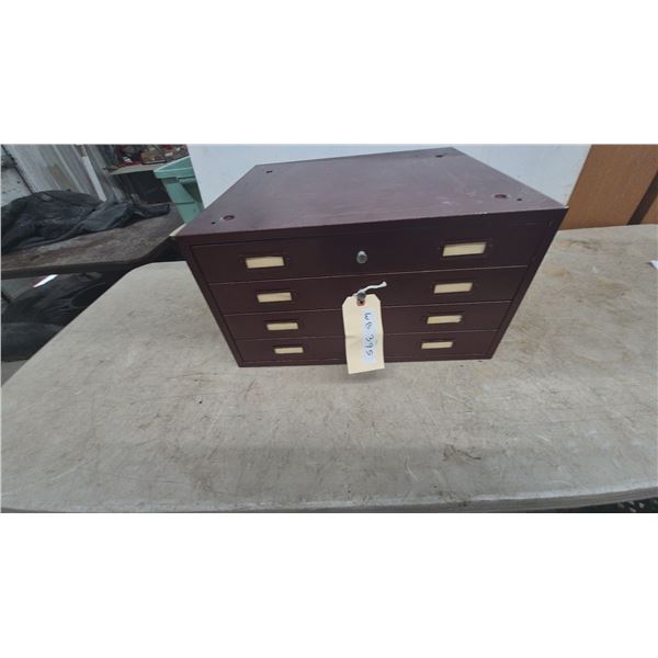 Melroe Gwinner, North Dakota 5-Drawer Metal Parts Cabinet 11”×19”×18” Vintage