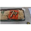 Image 2 : Vintage "Fresh Up with 7up" Embossed Tin Advertising Sign, Made in Canada, circa 1940s-1950s.