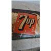 Image 4 : Vintage "Fresh Up with 7up" Embossed Tin Advertising Sign, Made in Canada, circa 1940s-1950s.