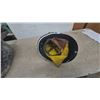 Image 4 : Black Firefighter's Helmet with Adjustable Headband and Yellow and Brown Liner