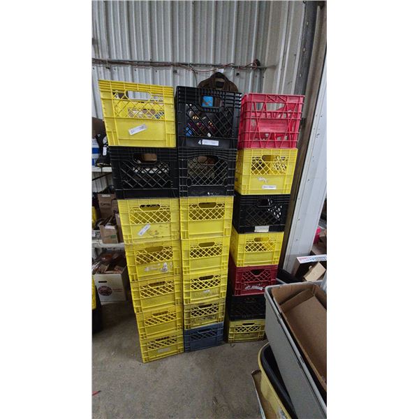 Assorted Milk Crates: 21 stackable organizers