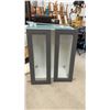 Image 6 : White Wall-Mounted Cabinet With Mounting Hardware, 2 Glass Shelves and 2 Wood Framed Glass Doors