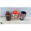 Image 5 : “A Strong Soul” Glass Block, 3 Glass Serving Dishes, and Cast Fry Pan