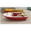 Image 3 : Two Vintage Lang Craft Powered Model Boats, Runabout and Cabin Cruiser, Japan, 1950s-60s, with