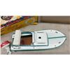 Image 6 : Two Vintage Lang Craft Powered Model Boats, Runabout and Cabin Cruiser, Japan, 1950s-60s, with