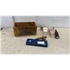 Image 1 : Vintage Schlitz Bottle Flashlight and Libby's Corned Beef Wood Crate