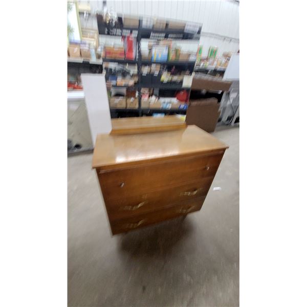 Vintage Wooden Dresser with Mirror 58”×33”×16”