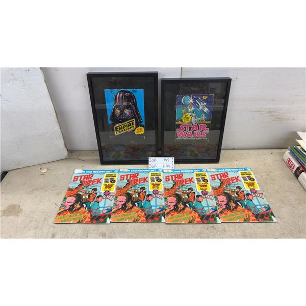 Star Wars The Empire Strikes Back and Star Wars Movie Photo Cards Bubble Gum Framed, and 4 Star