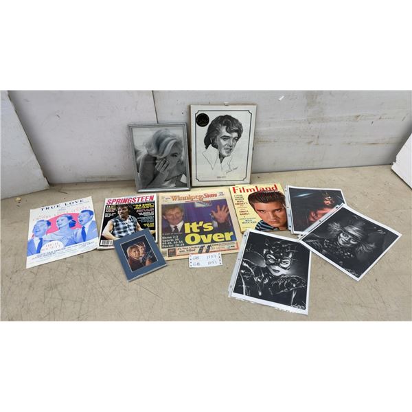 Marilyn Monroe and Elvis Presley Framed Prints, Filmland and Springsteen Mags