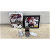 Image 1 : Hockey Memorabilia: Autographed Theo Fleury Photo, Hockey Hall of Fame Book of Players