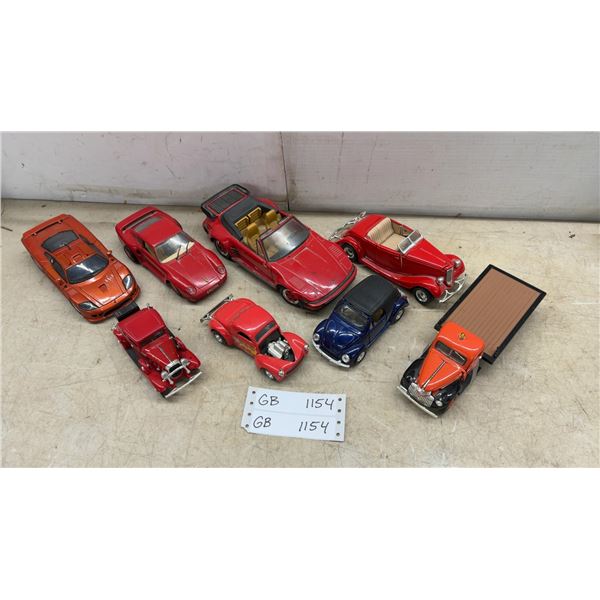 Collection of 9 Die-Cast Model Cars: Porsche 959, Porsche 911, Saleen S7