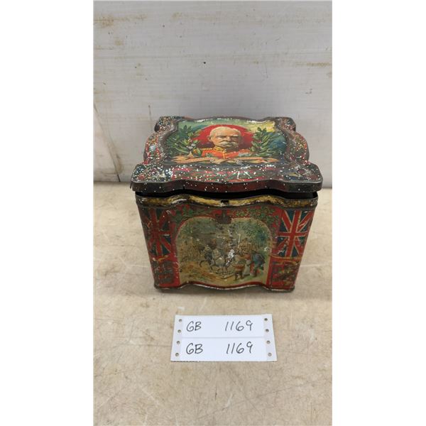 Keen's Mustard Tin with Field Marshal Lord Roberts Portrait and Union Jack Flags