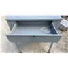 Image 3 : Gray Metal Rolling Desk with Upper Storage, Locking Drawer, 35 × 30 × 54”