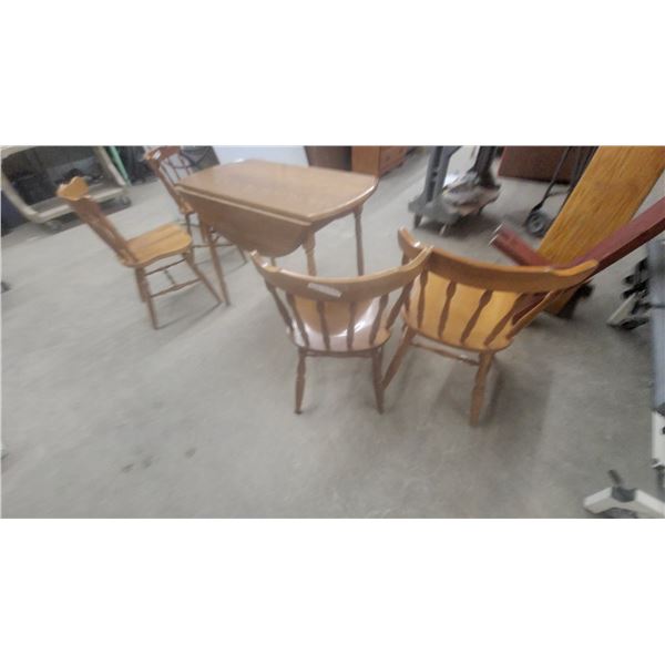 Drop-Leaf Dining Table and 4 Windsor-Style Chairs