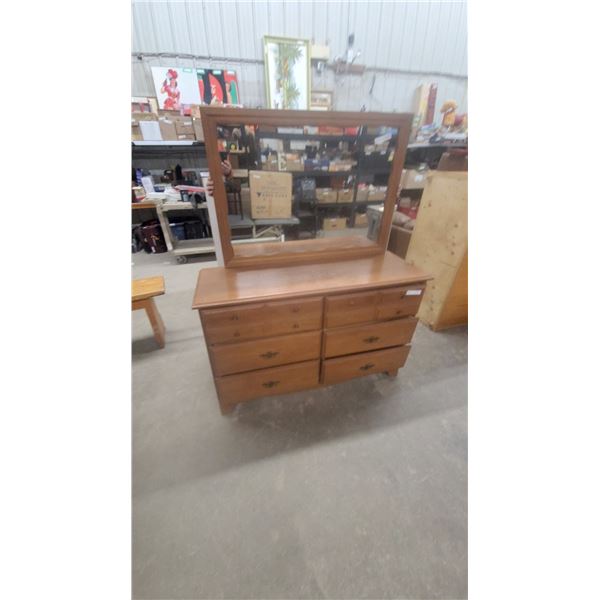 Wood Dresser 30”×49”×17” with Mirror 29”×41”