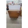 Image 1 : Mid-Century Modern 3-Drawer Dresser with Brass Pulls, 33”×32.6”×17”